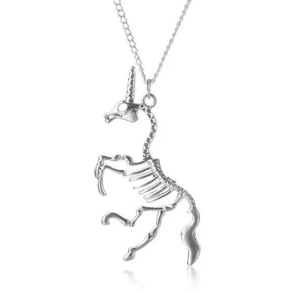 NWT Silver Unicorn Skeleton Pendant - Picture 4 of 6